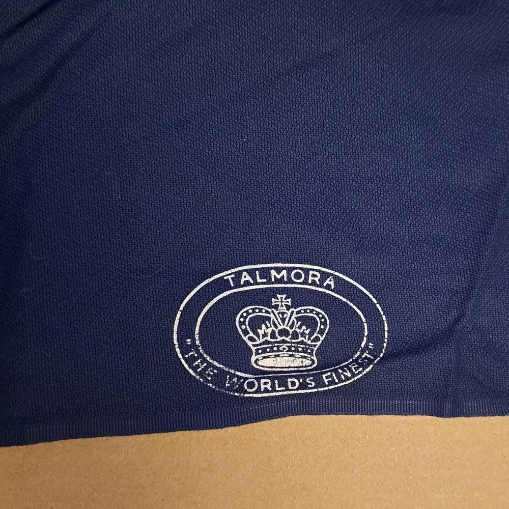 Vintage Talmora Navy Blue Fabric Cotton Twill 3.56yd Solid Medium Weight